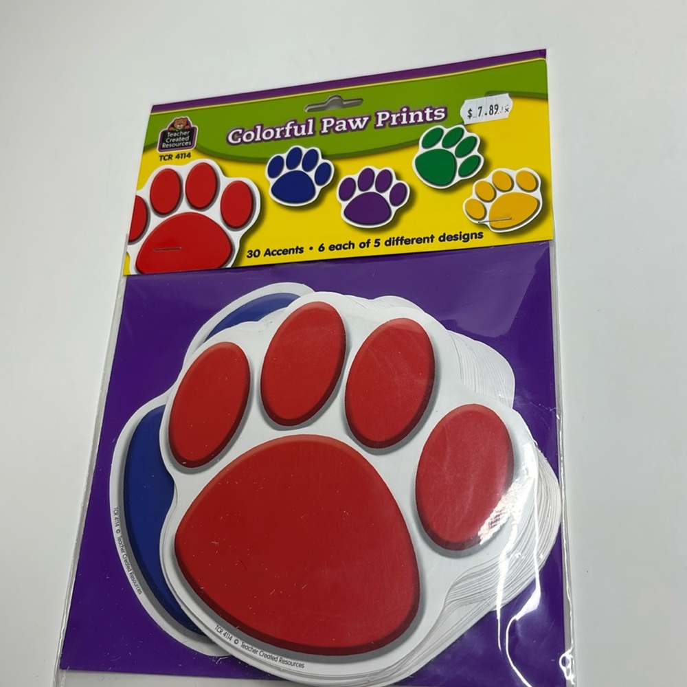 Teacher Created Resources multi-colored Paw Print Accents